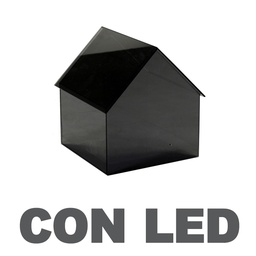 [S-V3717950000] Lanterna LED in vetro a forma di casetta 30x29,5x31,5 cm