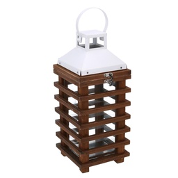 [S-V3723240000] Lanterna in legno marrone rettangolare 15,5x15 cm, altezza 35 cm