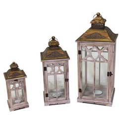 [S-V3726170000] Lanterna in legno e metallo, naturale, quadro, cm31,5x31,5h78