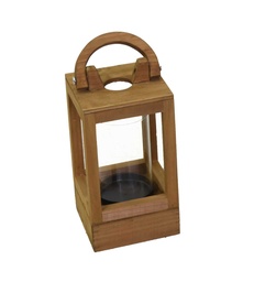 [S-V3726410000] Lanterna in legno naturale quadro 16x16x36 cm