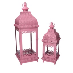 [S-V3725320000] Lanterna rosa in metallo 1-2 cm20,5x20,5h60