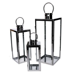 [S-V3726550000] Lanterna Metallo Argento Quadro 1-3 cm21x20,3h52,5