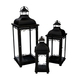 [S-V3725090000] Lanterna in metallo 1-3 nero e oro 20x20x53,2 cm