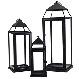 [S-V3726590000] Lanterna in metallo nero quadro 26,5x26,5 cm