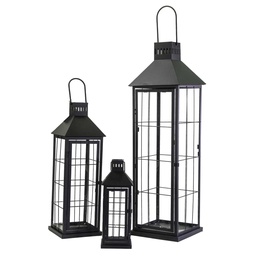 [S-V3726600000] Lanterna in metallo nero quadro 26x26x87,5 cm