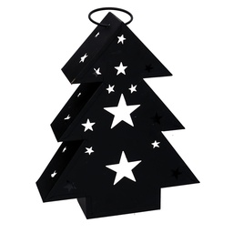 [S-V3725170000] Lanterna in metallo albero nero 20x6x25 cm