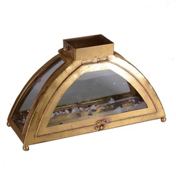 [S-V6101920000] Lanterna in metallo oro anticato 50,5x19,5x29 cm