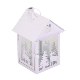 [S-V37197900BI] Lanterna Renna Bianco Rettangolare 16x15x26 cm