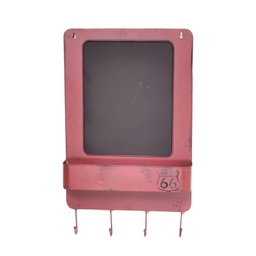 [S-V6442100000] Lavagna Metallo Bristol Rossa con Mensola e Appendino 4 Posti 35x57,5x7 cm