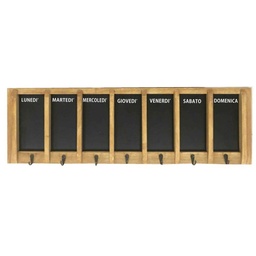 [S-V4612140000] Lavagna Settimana con Appendino in Legno - 7 Posti - Gessetto - 80x25x4 cm
