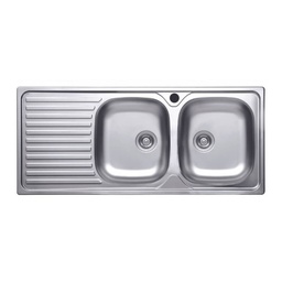 [S-FZ94174] Lavello 116x50 SA138 2 vasche e gocciolatoio sinistro