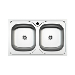 [S-FZ97466] Lavello incasso cucina MP862V acciaio 86x50 cm due vasche