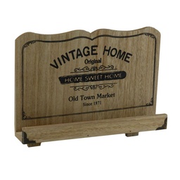 [S-V5920120000] Leggio in legno naturale vintage per la casa - 30x6,3x23 cm