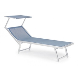 [S-B0815060] Lettino pieghevole blu in alluminio - Dimensioni: 71x186x106.5cm