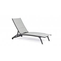 [S-B0663141] Lettino in alluminio antracite con ruote - Dimensioni: 61x192x96 cm