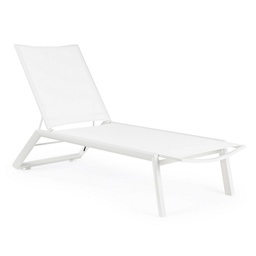 [S-B0662241] Lettino in alluminio Cruise con ruote bianco - Dimensioni: 67x194x95 cm