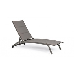 [S-B0663142] Lettino in alluminio tortora con ruote - Dimensioni: 61x192x96 cm