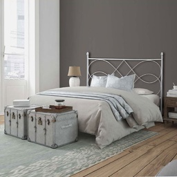 [S-SOSPGIRO1601D3] Letto in ferro matrimoniale con giroletto in ferro  SOSPIRO Bianco 166x203x h128 cm