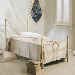[S-CONCAPED0851D6] Letto in ferro singolo con pediera Avorio CONCA 92x208x h117 cm