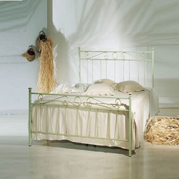 [S-TEVEPEDI1201D7] Letto in ferro una piazza e mezza con pediera Verde TEVERE 126x208x h117 cm