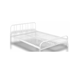 [S-FZ93702] Letto matrimoniale Genoa in metallo bianco