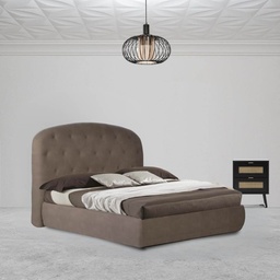 [S-FZ99907] Letto matrimoniale contenitore con testiera arrotondata Button1 visone