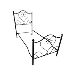 [S-FZ94764] Letto una piazza e mezza Papavero ferro battuto nero oro
