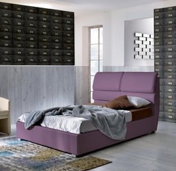 [S-RE/033/MV] Letto una piazza e mezzo in legno e similpelle malva, 100cm x 229cm x 107cm