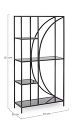 [S-B0746424] Libreria 4 piani metallo nero Korvet
