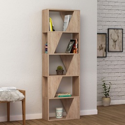 [S-FZ99468] Libreria Frame colore rovere con 5 ripiani 54 x 24 x 168 cm