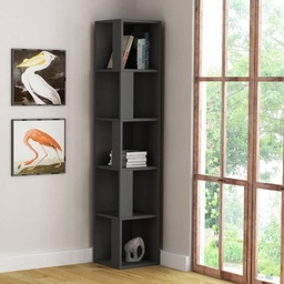 [S-FZ96975] Libreria angolare Piano antracite 5 ripiani 31,4x31,4x158,9