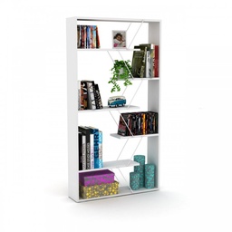 [S-FZ93775] Libreria moderna moderna divisorio bianca cm 84x22x157 h