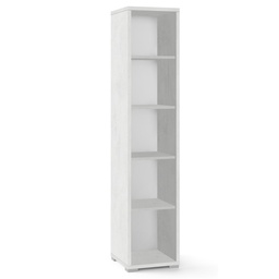 [S-ODB361OSK] Libreria moderna stretta in legno Bianco Ossido con quattro ripiani 39x41x h182 cm