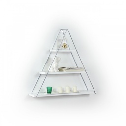 [S-FZ93768] Libreria muro triangolare bacheca piramide bianca cm  cm 74 x 13 x 61h