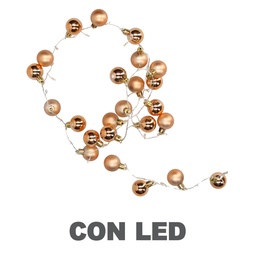 [S-V6131640000] Luce filo sfera rame 48 led bianco caldo alimentazione fissa ø4x120