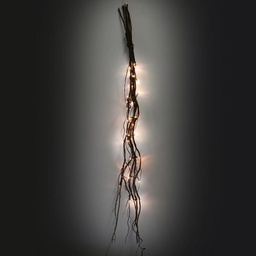 [S-V6057450000] Luci a rami con 40 LED bianco caldo in vimini marrone - 5xh120x3,5 cm