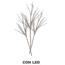 [S-V6093840000] Rami luminosi glitter oro argento 72 led bianco caldo cm40x40h100 alimentazione fissa