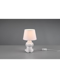 [S-TRIOR50851001] Lume Da Tavolo Abu Ceramica Scimmietta "Non Vedo" Bianco Trio Lighting