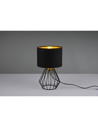 [S-TRIOR50931002] Lumetto Chuck Base Metallica Geometrica Paralume Nero E Oro Trio Lighting