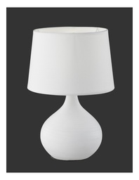 [S-TRIOR50371001] Lumetto Moderno Bianco Base Ceramica con Paralume Martin Trio Lighting