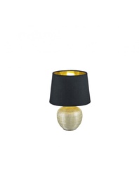[S-TRIOR50621079] Lumetto Moderno Ceramica Oro Paralume Nero Luxor Ø18 cm Trio Lighting