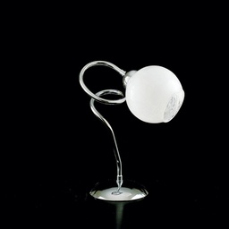 [S-BL140-LT-CR] Lumetto comodino ferro cromato lucido con vetro bianco 1 luce 22xh.28 cm