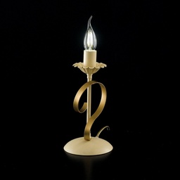 [S-BL139-LT-AV] Lumetto in ferro Avorio decape Oro una luce 13x h25 cm