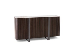 [S-CR/013] Madia elegante con 4 ante, in ceramica marmo calacatta oro e MDF, 160x40x85 cm