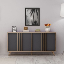 [97131] Madia 4 ante antracite noce  160x40xh.79 cm