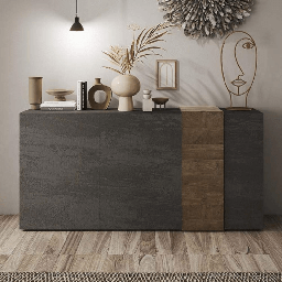[S-FZ98866] Madia Sabry 3 ante titanio rovere mercure