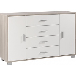 [S-O775OLBFK] Madia due ante quattro cassetti Olmo Bianco 136x41x h86 cm