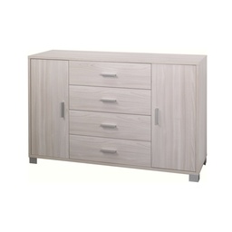 [S-O775OLOLK] Madia con due ante e quattro cassetti Olmo Chiaro 136x41x h86 cm