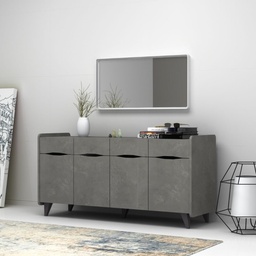 [S-FZ95211] Madia moderna cemento con piedi alti con cassetti cm 140 x 45 x 72 H