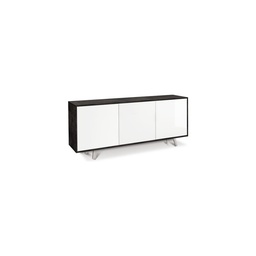 [S-A7073ONBLK] Madia tre ante Nero Bianco Lucido 177x41x h74 cm